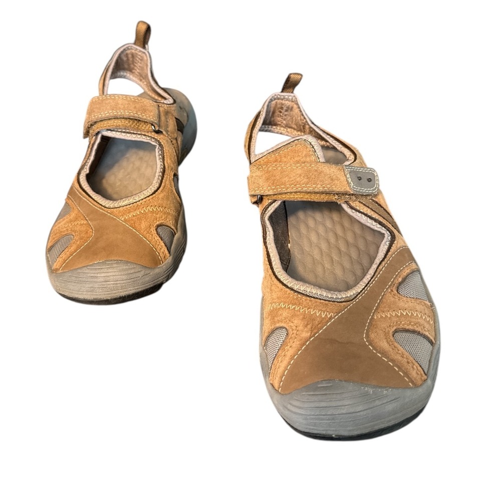 Clarks PRIVO Mary Jane Slip‎ On Comfort Womens Flats Brown Leather Mesh Size 11M